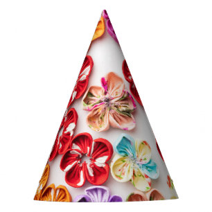 Chapeaux De Fètes Ressort tissu cousu artisanal Fleurs Multicolor