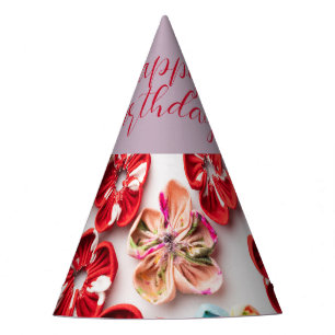 Chapeaux De Fètes Ressort tissu cousu artisanal Fleurs Multicolor