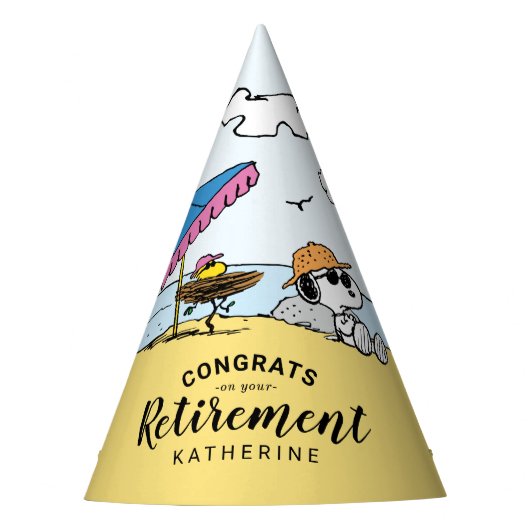 Chapeaux De Fètes Retraite | Snoopy & Woodstock sur la plage (Devant)