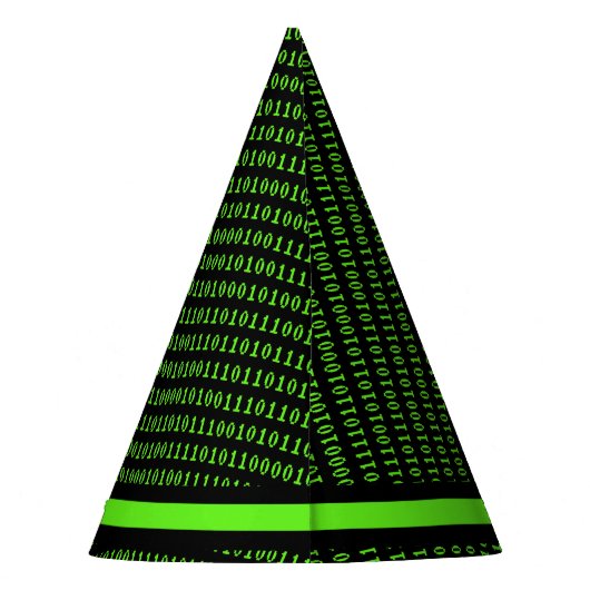 Chapeaux De Fètes Retro Binary Code Vert sur Black Programmer's (Dos)