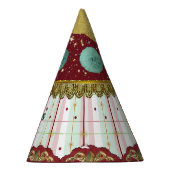 Chapeaux De Fètes Retro Circus Carnival Hat - Teal Puff (Droite)