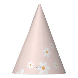 Chapeaux De Fètes rétro daisy groovy anniversaire rose