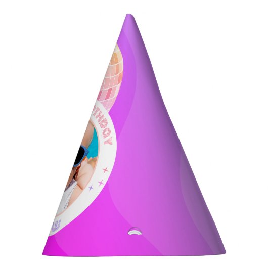 Chapeaux De Fètes Retro Funky 90s Disco Ball Happy Birthday Photo (Droite)