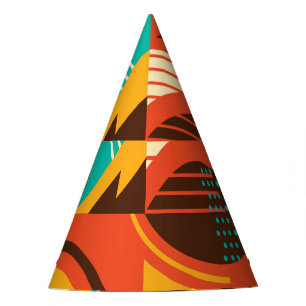 Chapeaux De Fètes Rétro géométrique coloré : abstraction vintage.