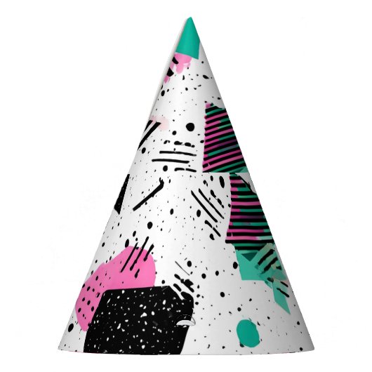 Chapeaux De Fètes Retro Memphis Geometric Pattern (Gauche)