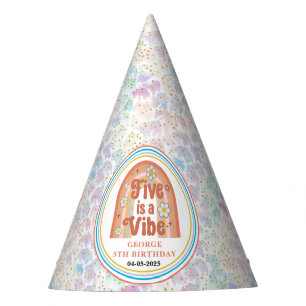 Chapeaux De Fètes Retro Rainbow FIVE est une Vibes Groovy 5ème Anniv