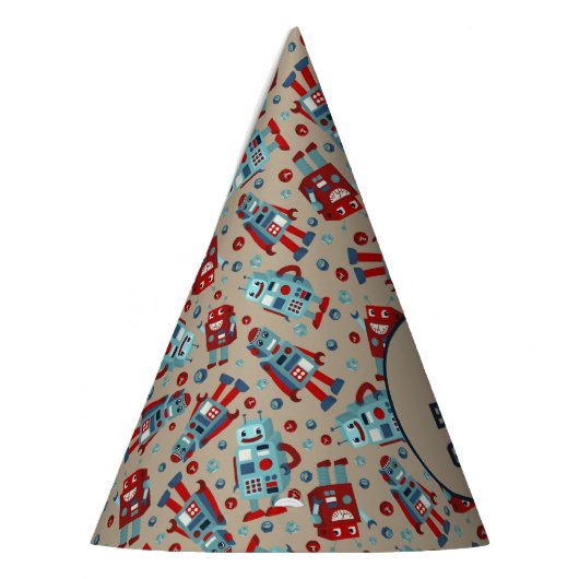 Chapeaux De Fètes Robots rétro mignons Sci-Fi Boys Anniversaire (Gauche)