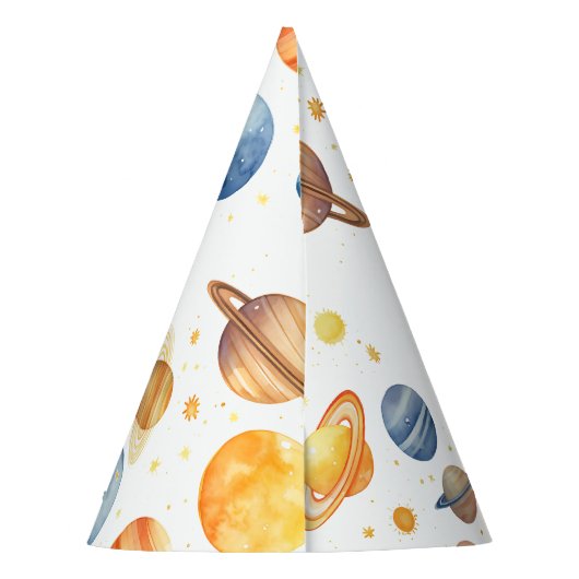 Chapeaux De Fètes Rocket Ship Planet Espace thème personnalisé Anniv (Dos)