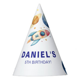 Chapeaux De Fètes Rocket Ship Planet Espace thème personnalisé Anniv
