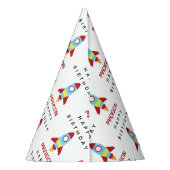 Chapeaux De Fètes Rocket Spacship Lancement Nom personnalisé Anniver (Dos)