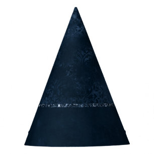 Chapeaux De Fètes Romance de la marine de minuit Blue Satiny Grung
