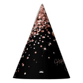 Chapeaux De Fètes Rose Gold Black 1er anniversaire Casquette de fête (Gauche)