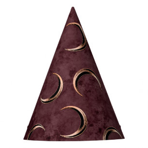 Chapeaux De Fètes Rose Gold et Burgundy Gothique Céleste Halloween