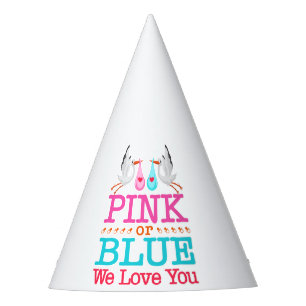 Chapeaux De Fètes Rose ou Bleu Nous vous aimons Genre Révéler cigogn
