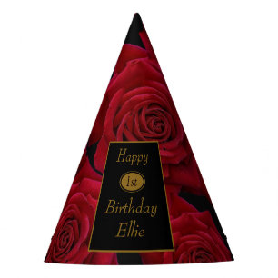 Chapeaux De Fètes Rose rouge élégant tout anniversaire d'âge