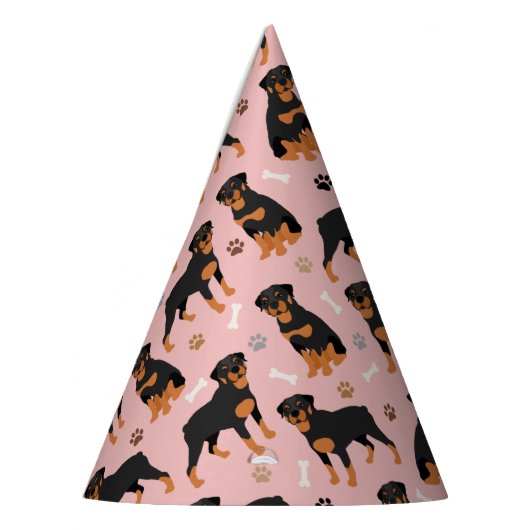 Chapeaux De Fètes Rottweiler Chig Bones and Paws Casquette du Parti (Gauche)