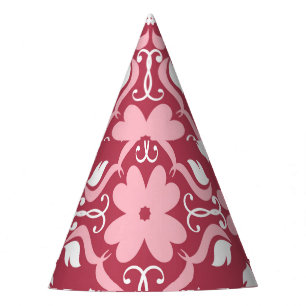 Chapeaux De Fètes Rouge, beige à fleurs, papier peint motif sans cou