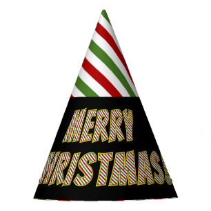 Chapeaux De Fètes Rouge, vert et blanc "MERCI NOËL !"