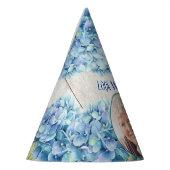 Chapeaux De Fètes Rustic Blue Hydrangea Photo 80e anniversaire (Gauche)