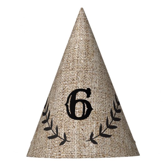 Chapeaux De Fètes Rustique Burlap Black Laurel Leaf fête d'anniversa (Devant)