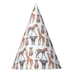 Chapeaux De Fètes Safari Baby Animals Motif 