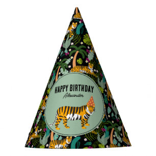 Chapeaux De Fètes Safari de la jungle botanique de Tigre tropical An