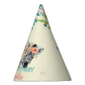 Chapeaux De Fètes safari mignon animaux zèbres jungle Floral Anniver (Droite)