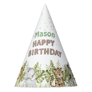 Chapeaux De Fètes Safari Wild One Aquarelle Anniversaire