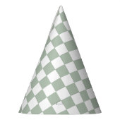 Chapeaux De Fètes Sage Green and White Checkered  (Gauche)