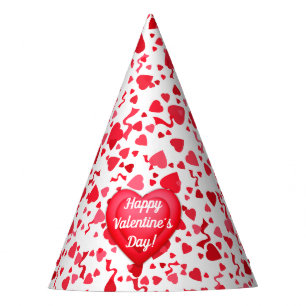 Chapeaux De Fètes Saint Valentin Coeurs de Confetti Rouge