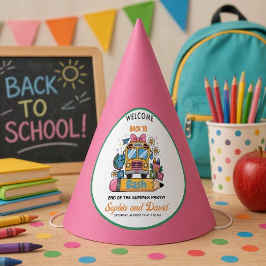 Chapeaux De Fètes School’s Back Bash ! Fête de fin d'été modifiable