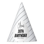 Chapeaux De Fètes Script noir moderne 30e anniversaire chic & minima (Devant)