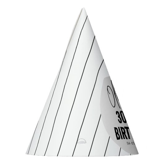 Chapeaux De Fètes Script noir moderne 30e anniversaire chic & minima (Gauche)