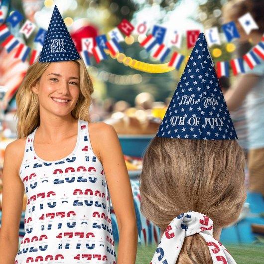 Chapeaux De Fètes Semiquincentennial Star Spangled Silver Navy Blue 