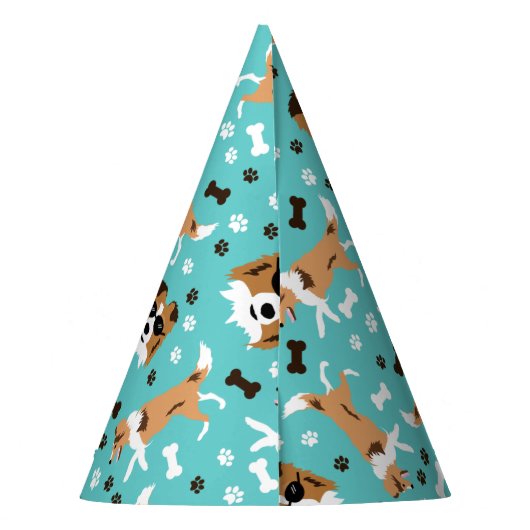 Chapeaux De Fètes Shetland Sheepdog Shelter Pawprint Motif Party (Dos)