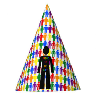 Chapeaux De Fètes Silhouette d'homme gay LGBTQ et hommes arc-en-ciel