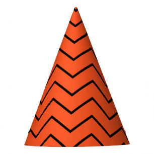 Chapeaux De Fètes Simple Black Orange Zigzag Anniversaire