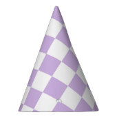 Chapeaux De Fètes Simple Pastel Purple Lilac & White À damiers (Droite)