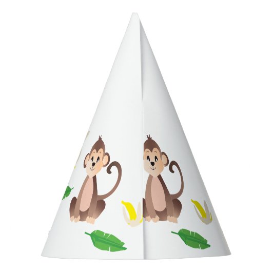 Chapeaux De Fètes Singe À Feuille Tropicale Bananes Peellées (Dos)