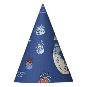 Chapeaux De Fètes Sirène de chat, motif transparent texturé.
