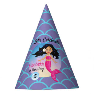 Chapeaux De Fètes Sirène sous la mer Fille Anniversaire