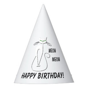 Chapeaux De Fètes Slinky Black Cat Meow Meow Texte Personnalisé Yeux