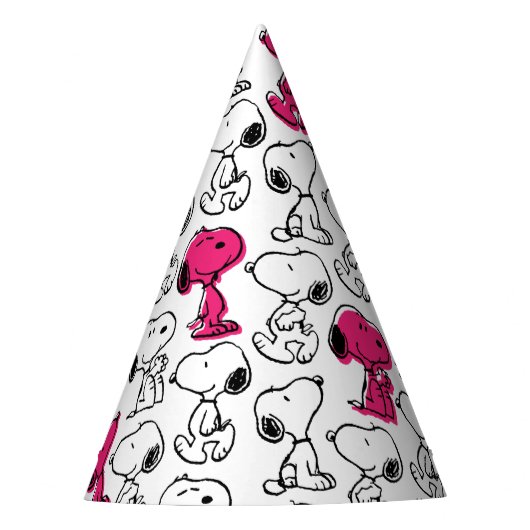 Chapeaux De Fètes Snoopy Black & Magenta Motif (Devant)