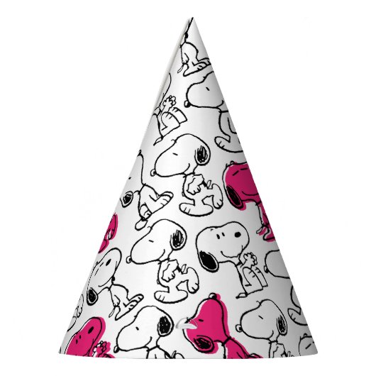Chapeaux De Fètes Snoopy Black & Magenta Motif (Gauche)