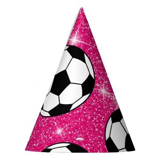 Chapeaux De Fètes Soccer Ball Pink Frost Parties scintillant Sport J (Gauche)