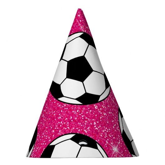 Chapeaux De Fètes Soccer Ball Pink Frost Parties scintillant Sport J (Droite)