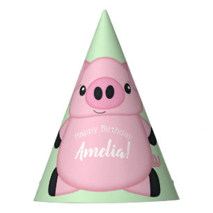 Chapeaux De Fètes Soirée d'anniversaire du cochon vert