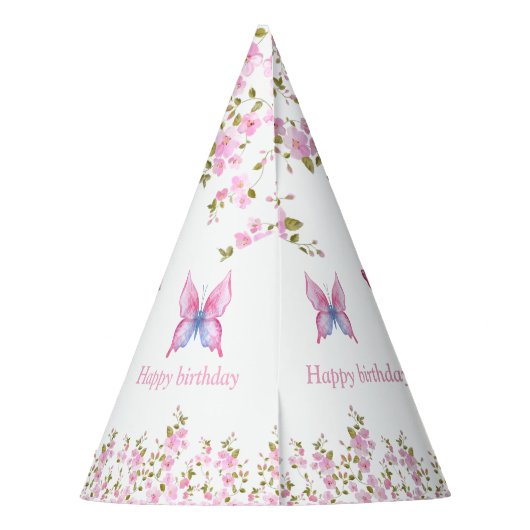 Chapeaux De Fètes Soirée d'anniversaire florale (Dos)