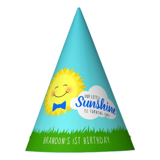 Chapeaux De Fètes Soleil bleu et jaune Anniversaire (Devant)