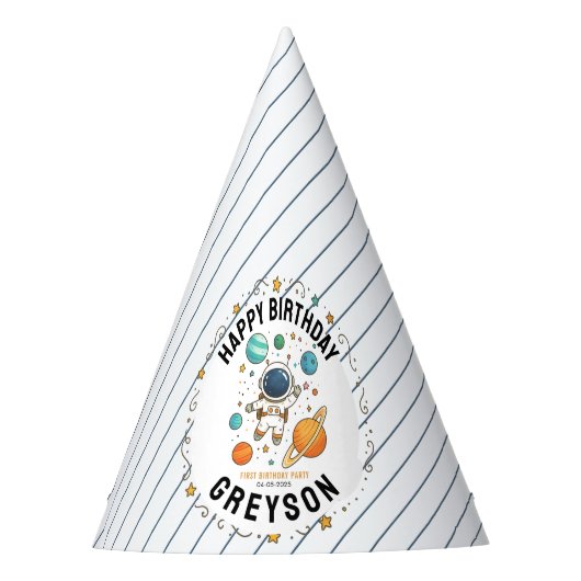 Chapeaux De Fètes Space Adventure 1er anniversaire | Espace (Devant)